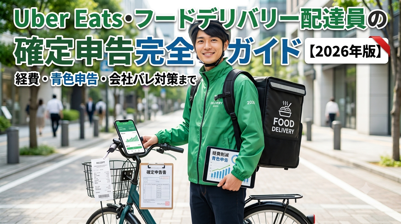 Uber Eats・フードデリバリー配達員の確定申告完全ガイド【2026年版】経費・青色申告・会社バレ対策まで