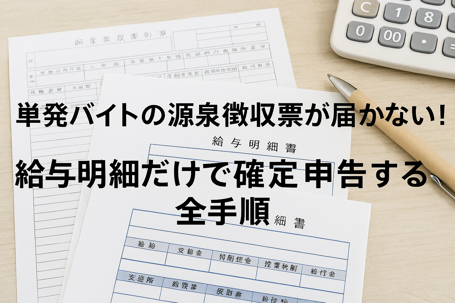 単発バイトの源泉徴収票が届かない！給与明細だけで確定申告する全手順